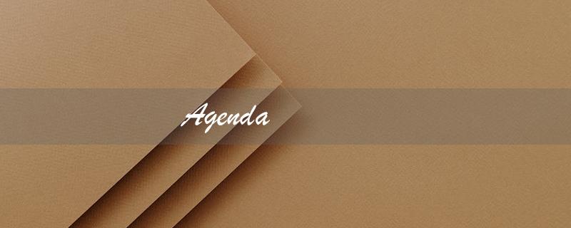 Agenda（什么是agenda）