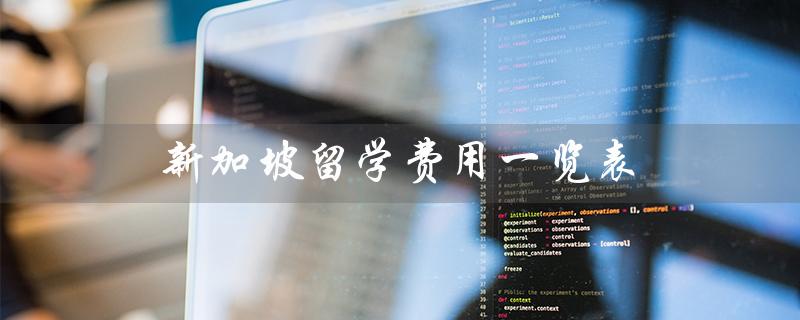 新加坡留学费用一览表（新加坡留学费用一览表是什么）